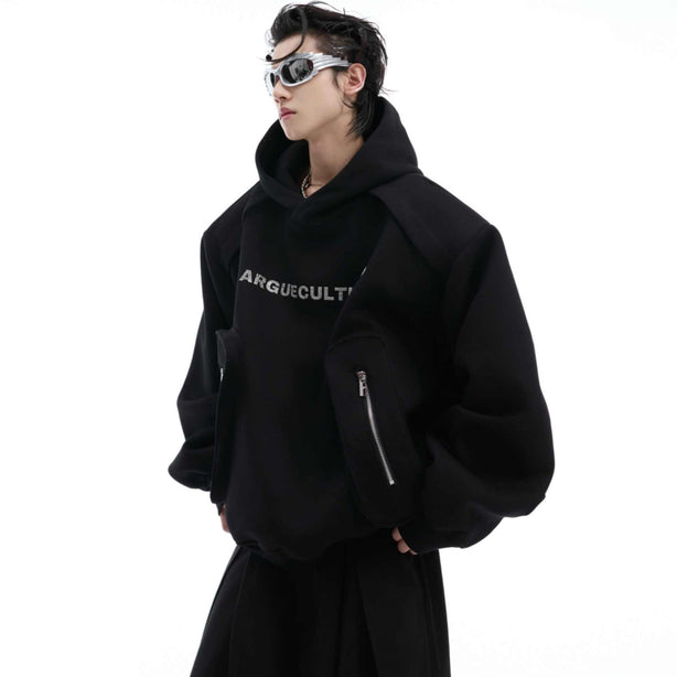 Oversized Cargo Pocket Pullover Hoodie | Streetwear