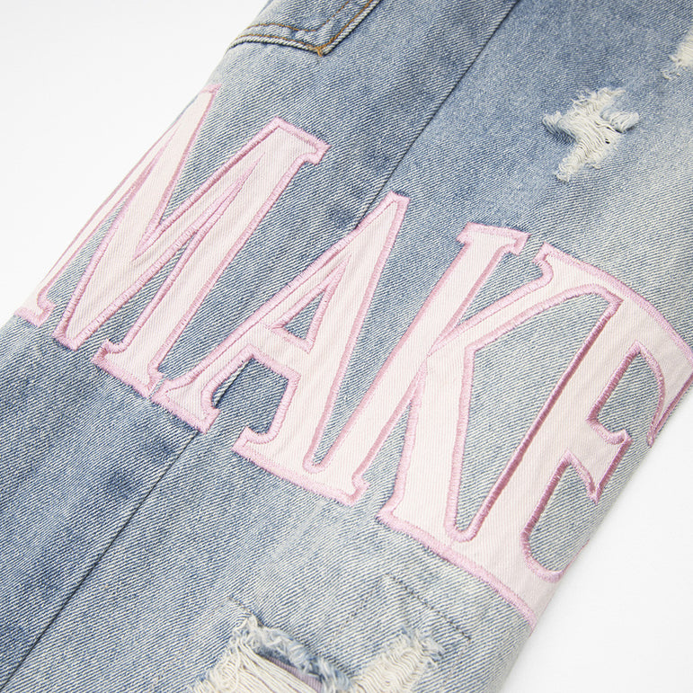 D-vine Ripped Beggar Denim Jeans - side view