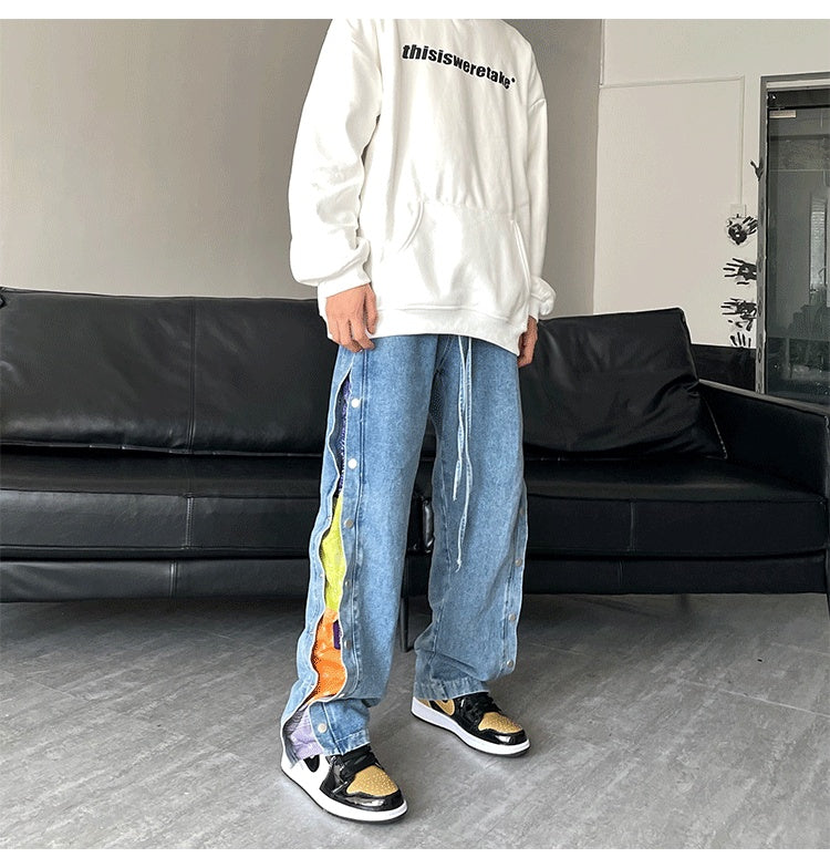 Loose Washed Casual Drawstring Denim Jeans