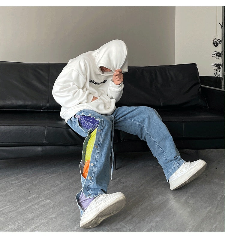 Loose Washed Casual Drawstring Denim Jeans