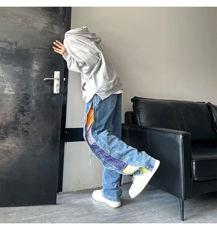Loose Washed Casual Drawstring Denim Jeans