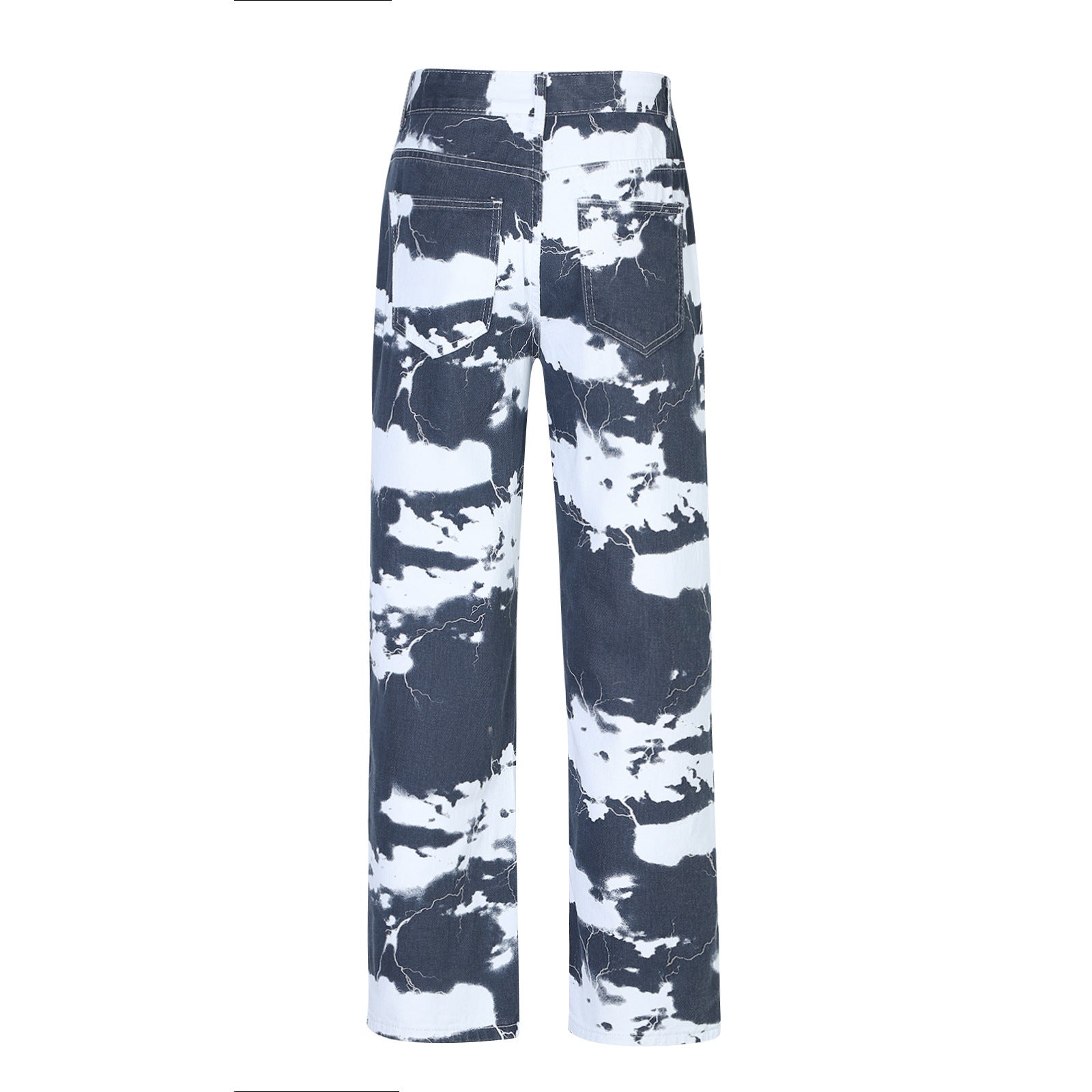 Tie-Dye Washed Baggy Jeans | Loose Fit Grey Denim