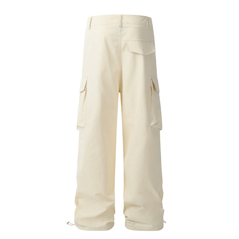 D-vine Willow Clinch Pleated Cargos in black - front view