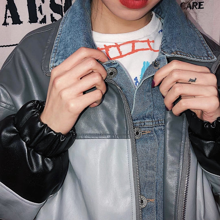 D-vine Stitched Leather Jacket - side view