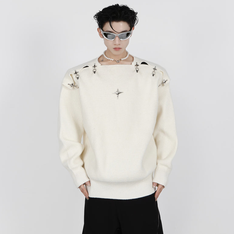 Metal Irregular Knitted Sweater
