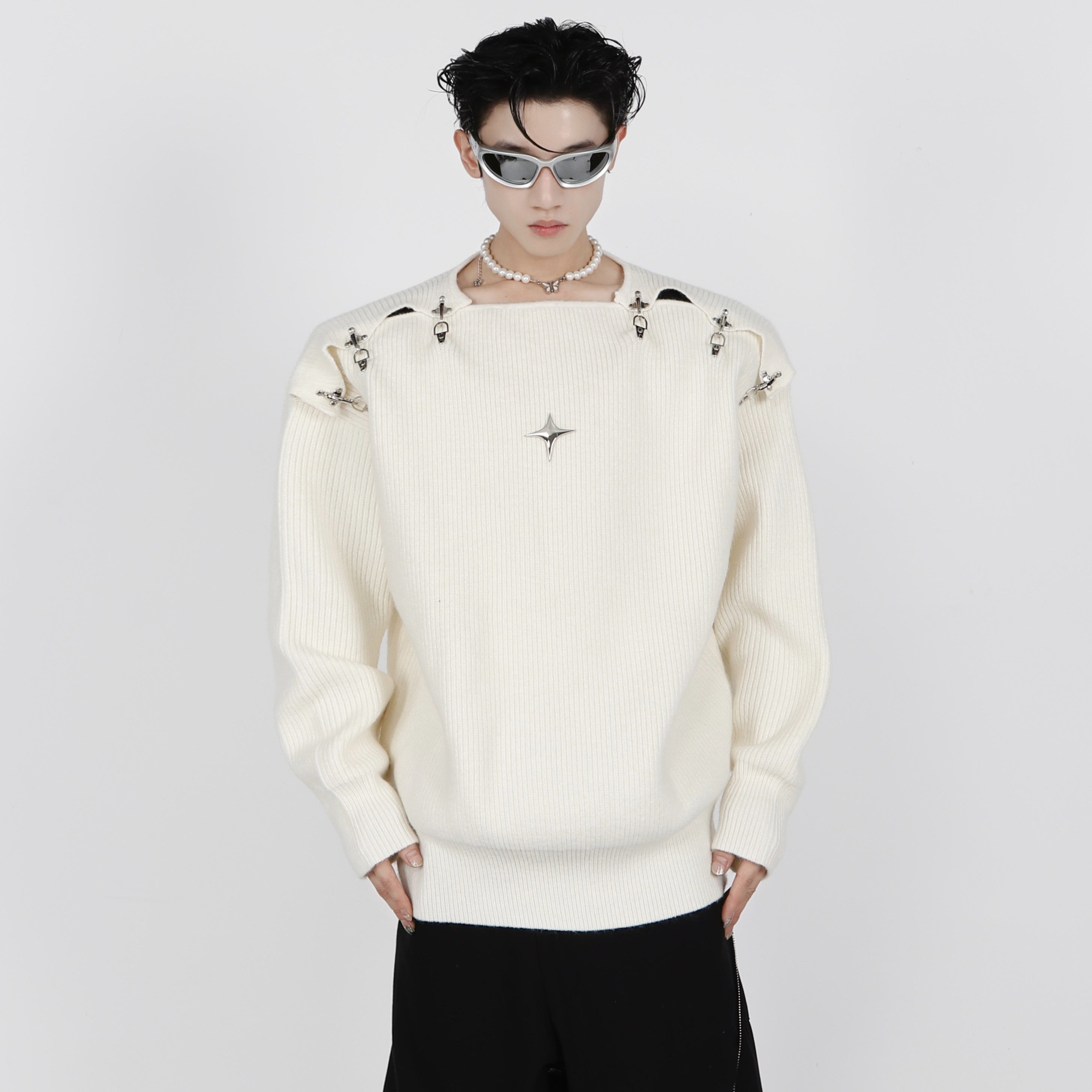 Metal Irregular Knitted Sweater