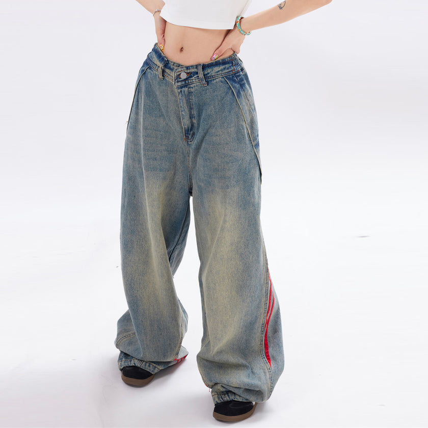 D-vine Tripled Striped Jeans in blue - front view