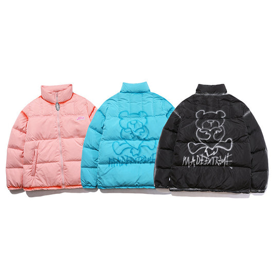 Bear Spray Paint Graffiti Cotton Padded Puffer