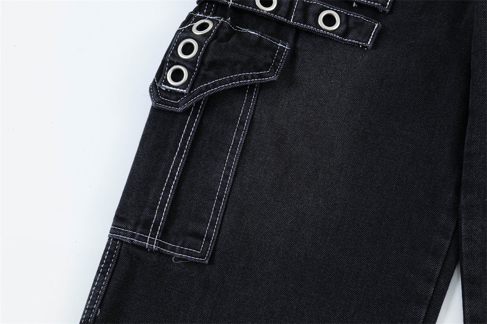 Stylish Punk Rock Cargo Jeans