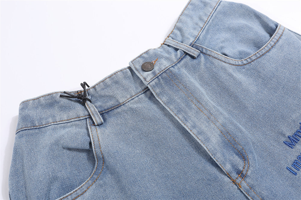 Unisex Embroidered Denim Jeans