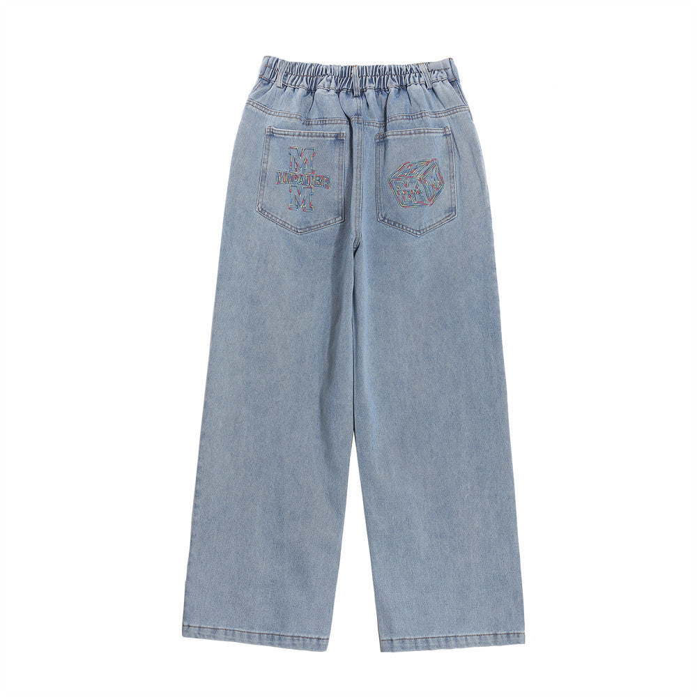Unisex Embroidered Denim Jeans