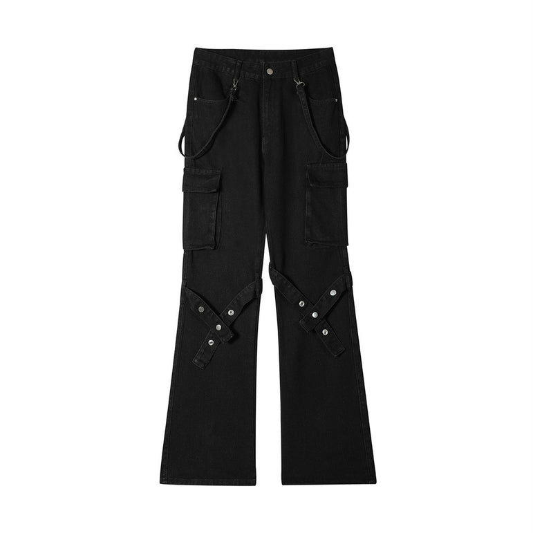 Punk Flared Denim Jeans | Bootcut Streetwear