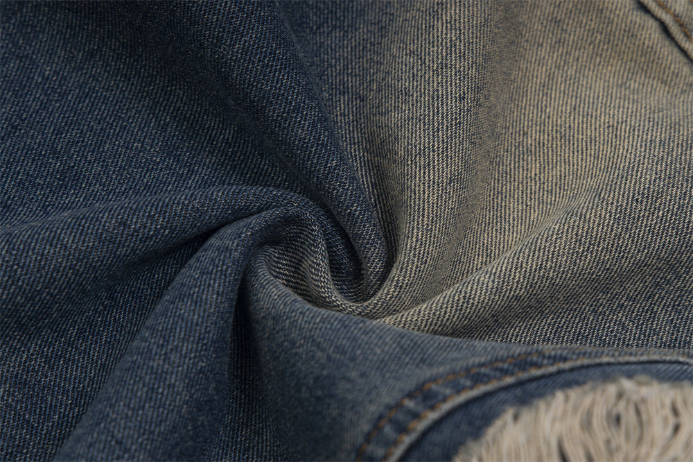 D-vine Side-Ripped Baggy Jeans - full length model shot