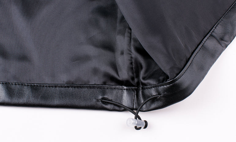 D-vine Stitched Leather Jacket - khaki colourway front view