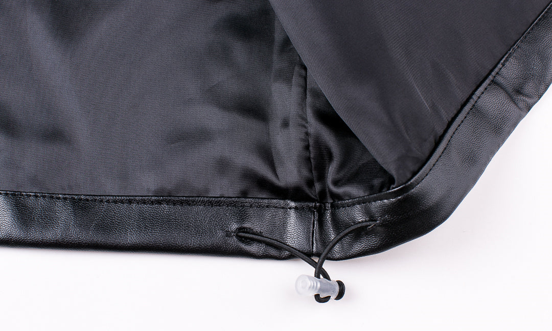 D-vine Stitched Leather Jacket - khaki colourway front view