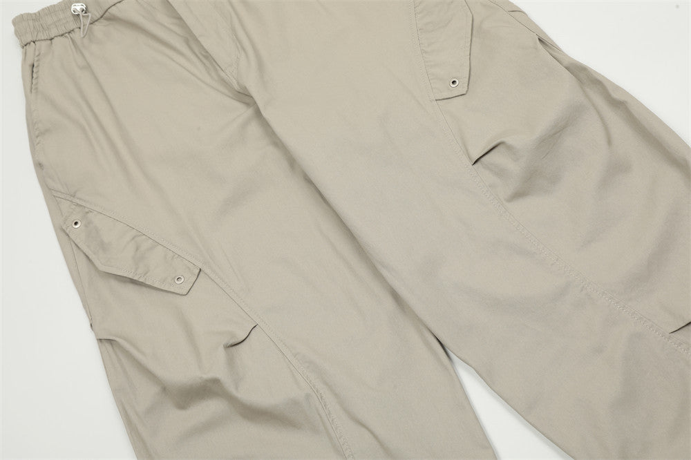 D-vine Wide-leg Cargos in black - front view