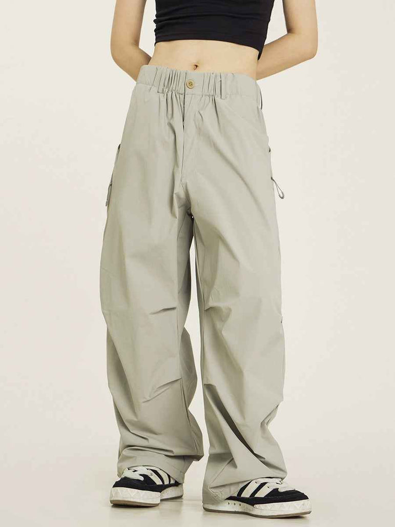 D-vine Vintage Pleated Parachute Cargo Pants - worn on model