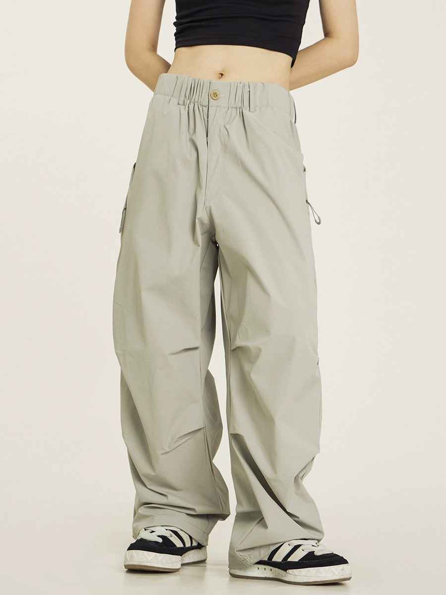 D-vine Vintage Pleated Parachute Cargo Pants - worn on model