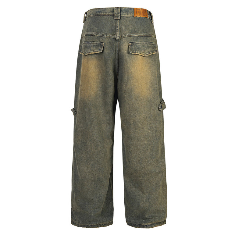 D-vine Bat Stitched Denim Jeans - bat stitching detail close-up