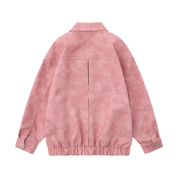 Oversized PU Leather Jacket | Loose Lapel Winter Coat