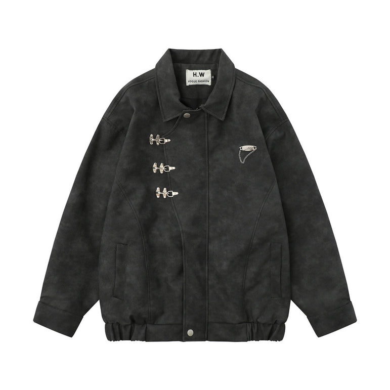 D-vine PU Leather Jacket