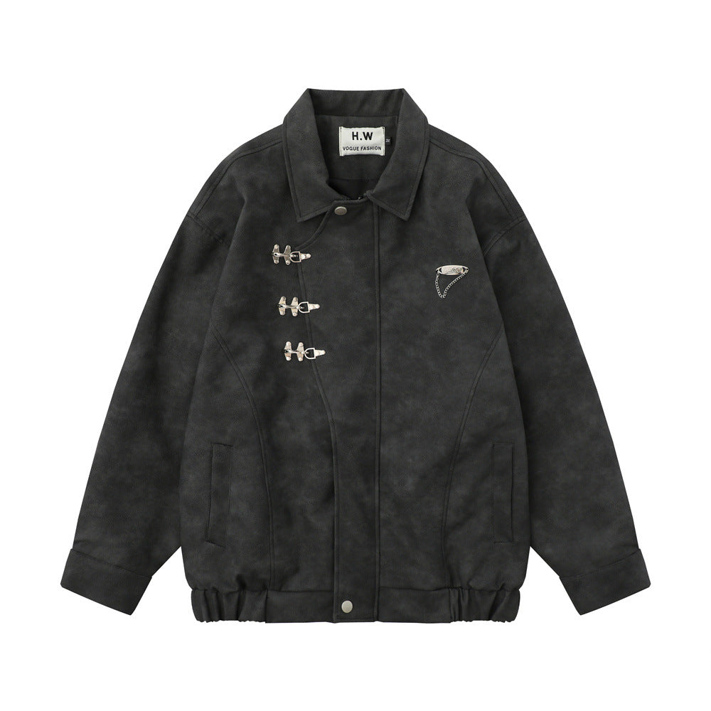 D-vine PU Leather Jacket