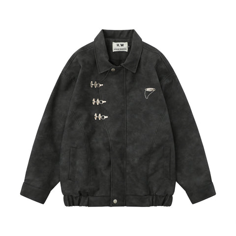 D-vine PU Leather Jacket
