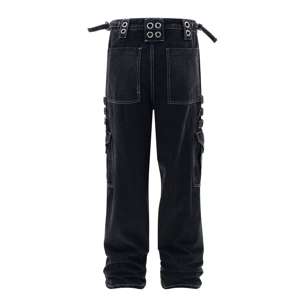 Stylish Punk Rock Cargo Jeans