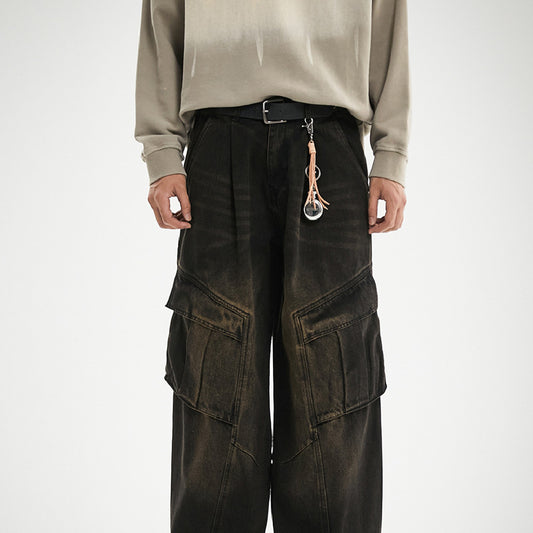 Retro Washed Cargo Jeans