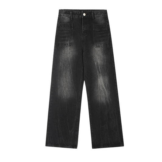 Distressed Wash Bright White Denim Trousers