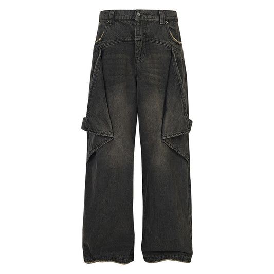 Bat Stitched Denim Jeans