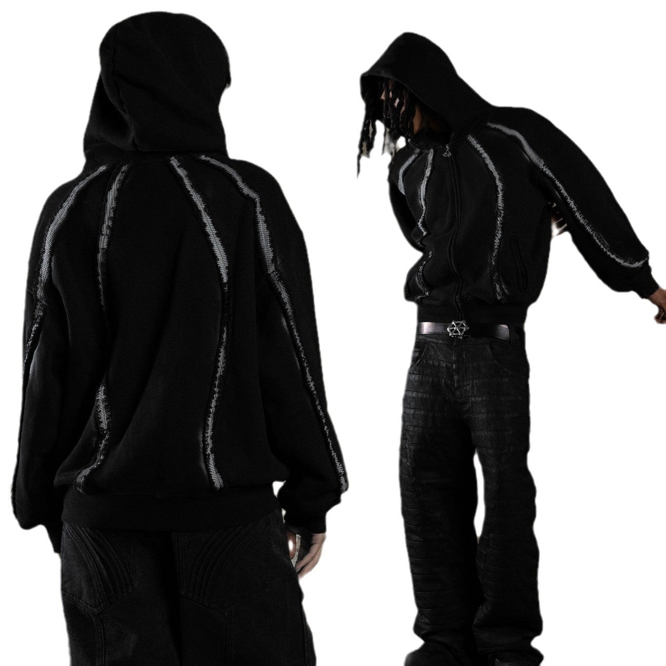 Vintage Striped Zip-Up Hoodie | Cotton Streetwear