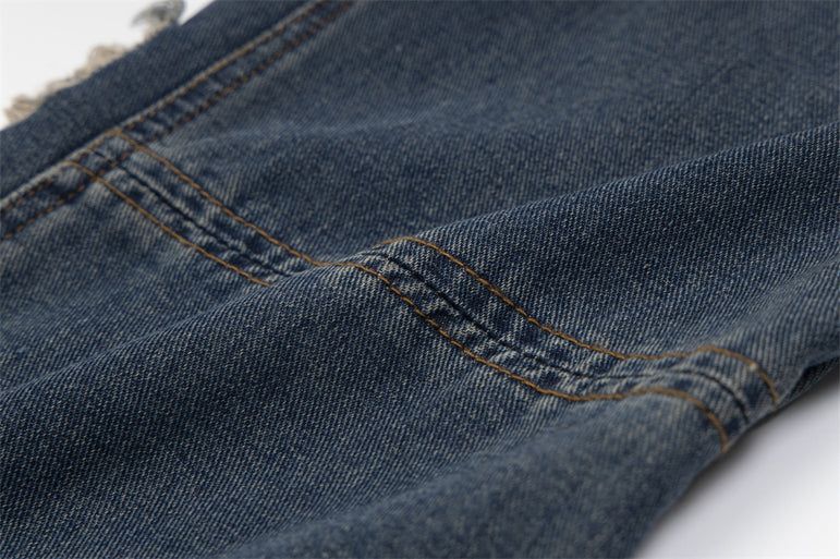 D-vine Side-Ripped Baggy Jeans - worn on model