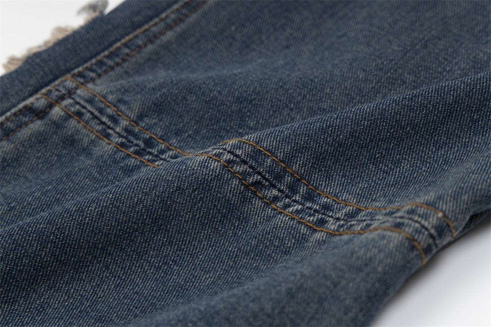 D-vine Side-Ripped Baggy Jeans - worn on model
