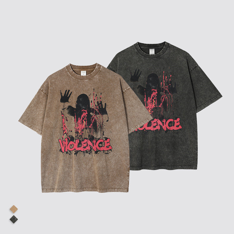 TeeBatik Wash Distressed Print T-shirt
