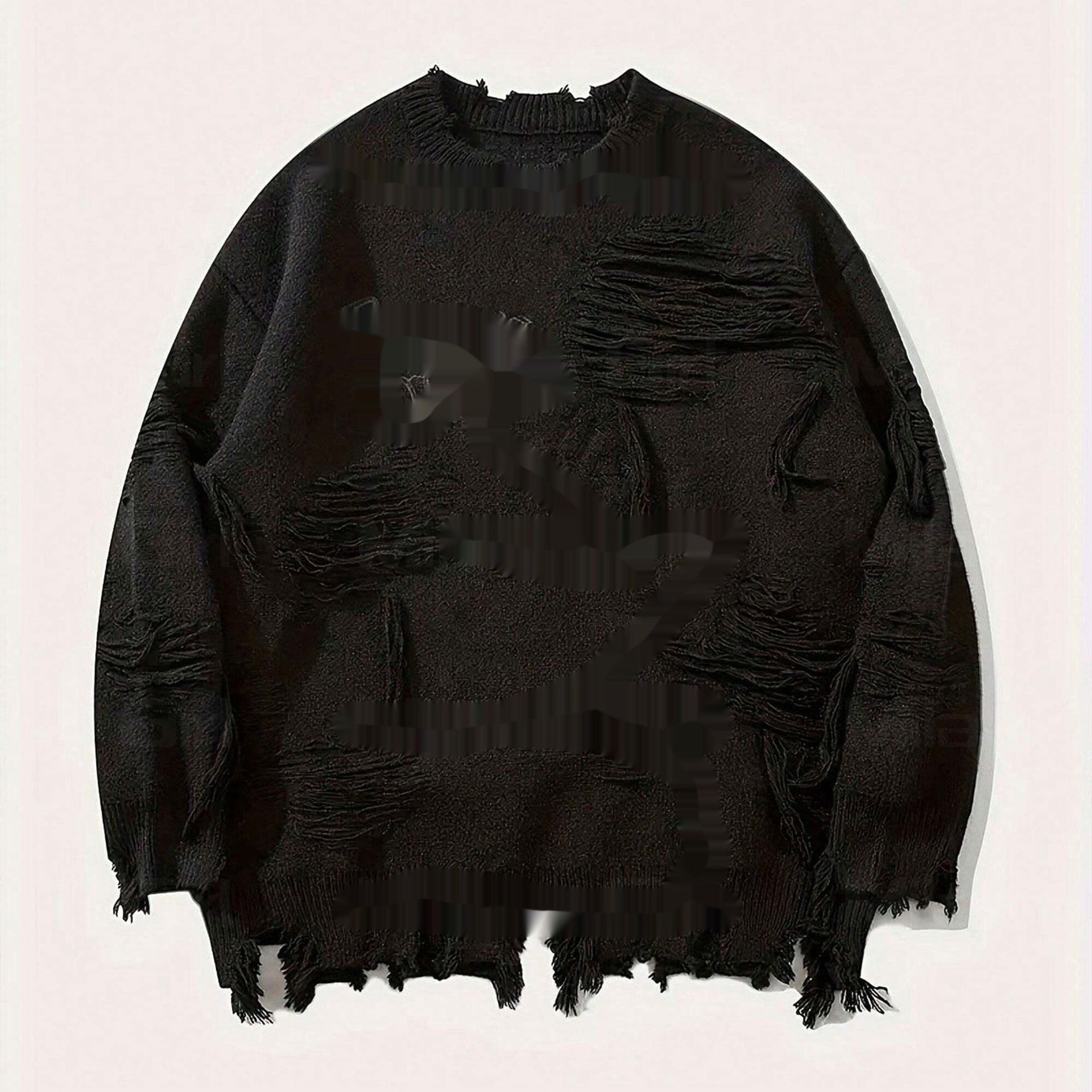 Jacquard Knit Sweater | Ripped Warm Sweater | D-Vine