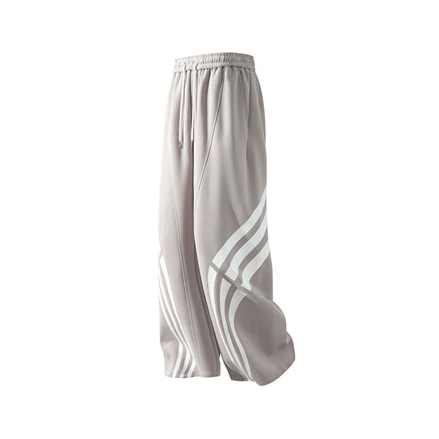 D-vine Striped Stitched Casual Pants - flat lay product shot