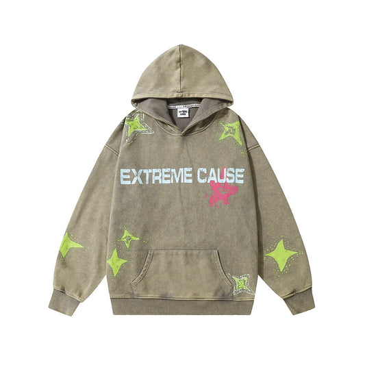 Shape and Letter Printed Hoodies