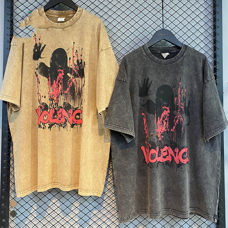 Batik Washed Distressed Graphic Tee | Streetwear T-Shirt
