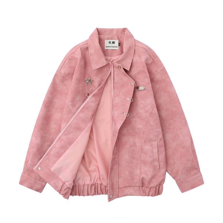 D-vine PU Leather Jacket