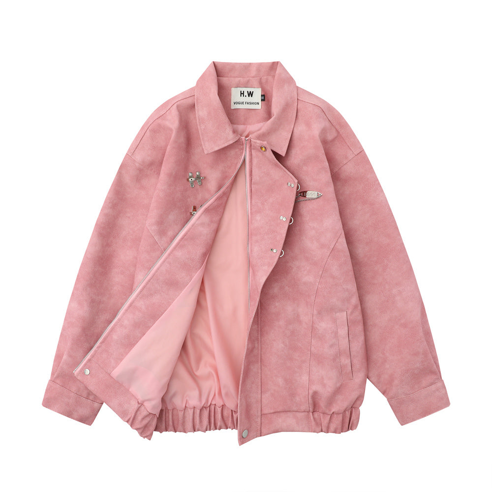 D-vine PU Leather Jacket