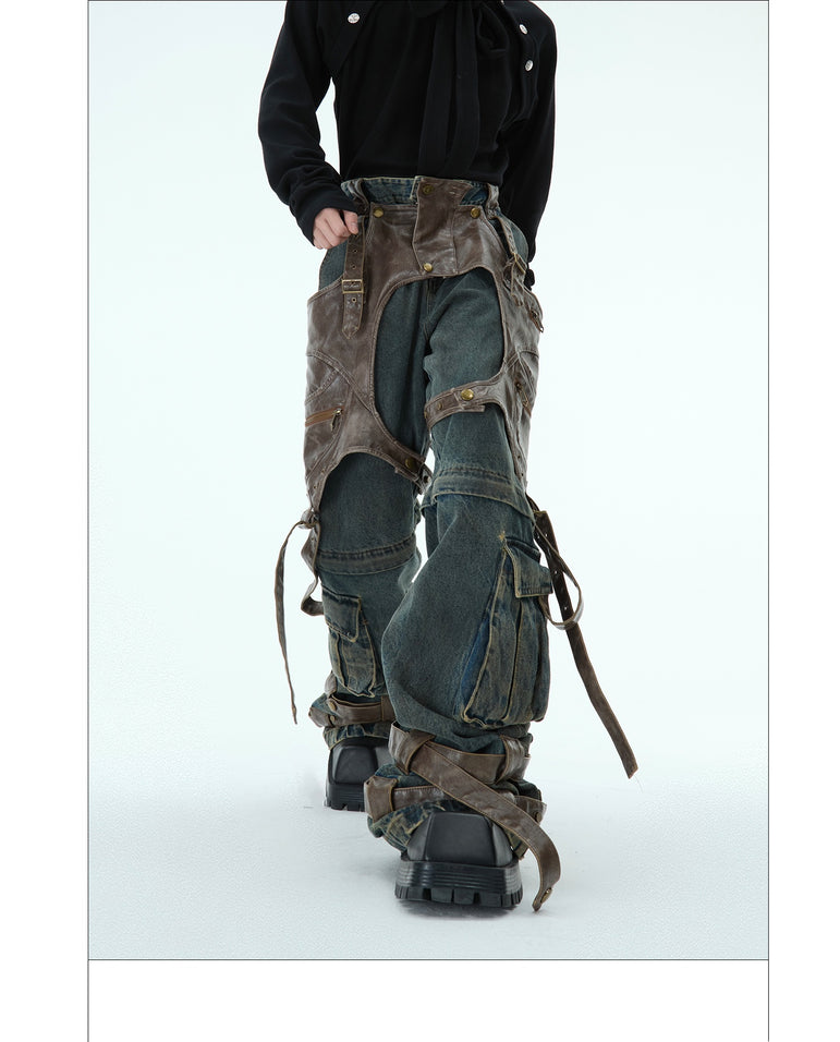 Deconstructed Raw Edge Detachable Denim Jeans | Designer