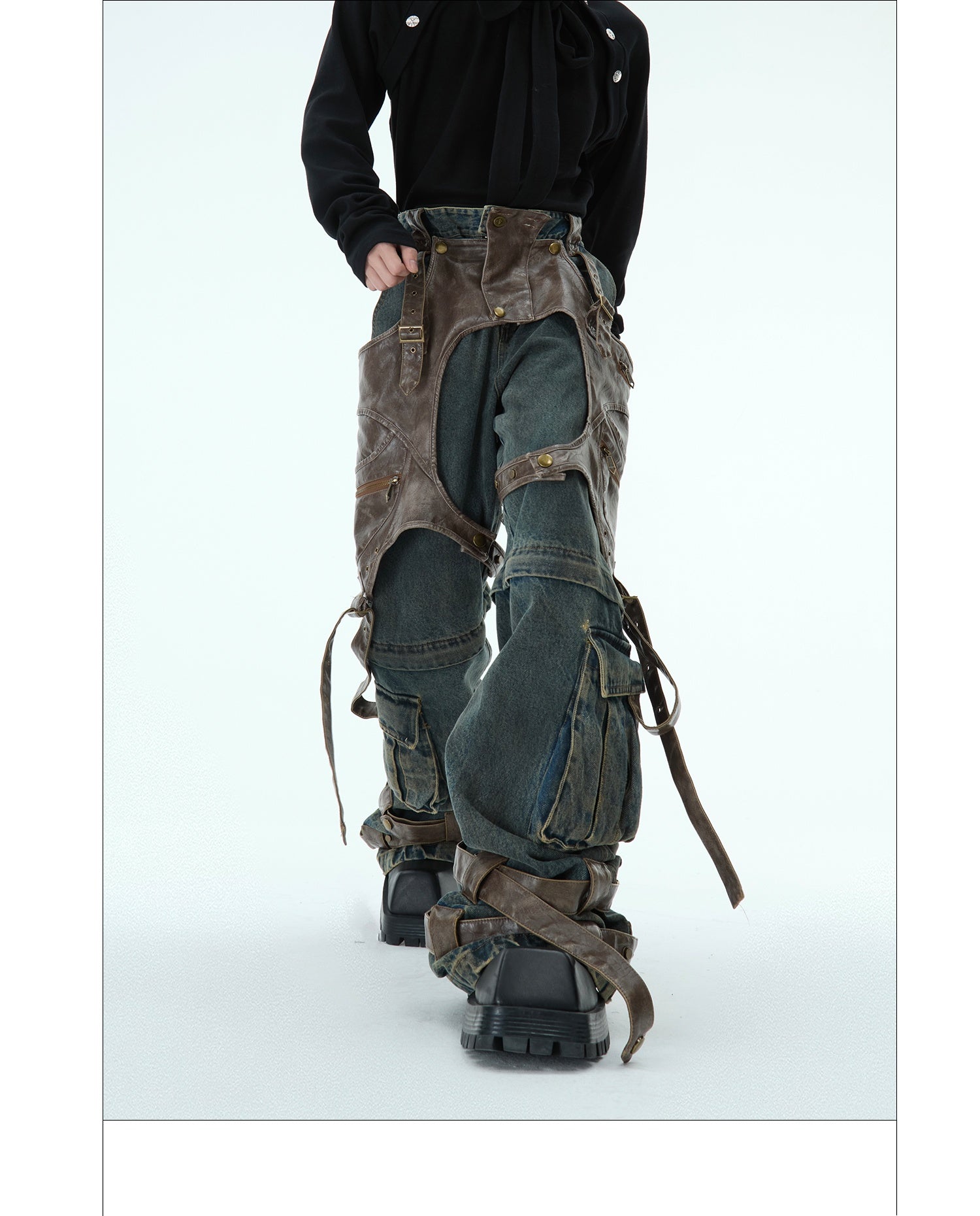 Deconstructed Raw Edge Detachable Denim Jeans | Designer
