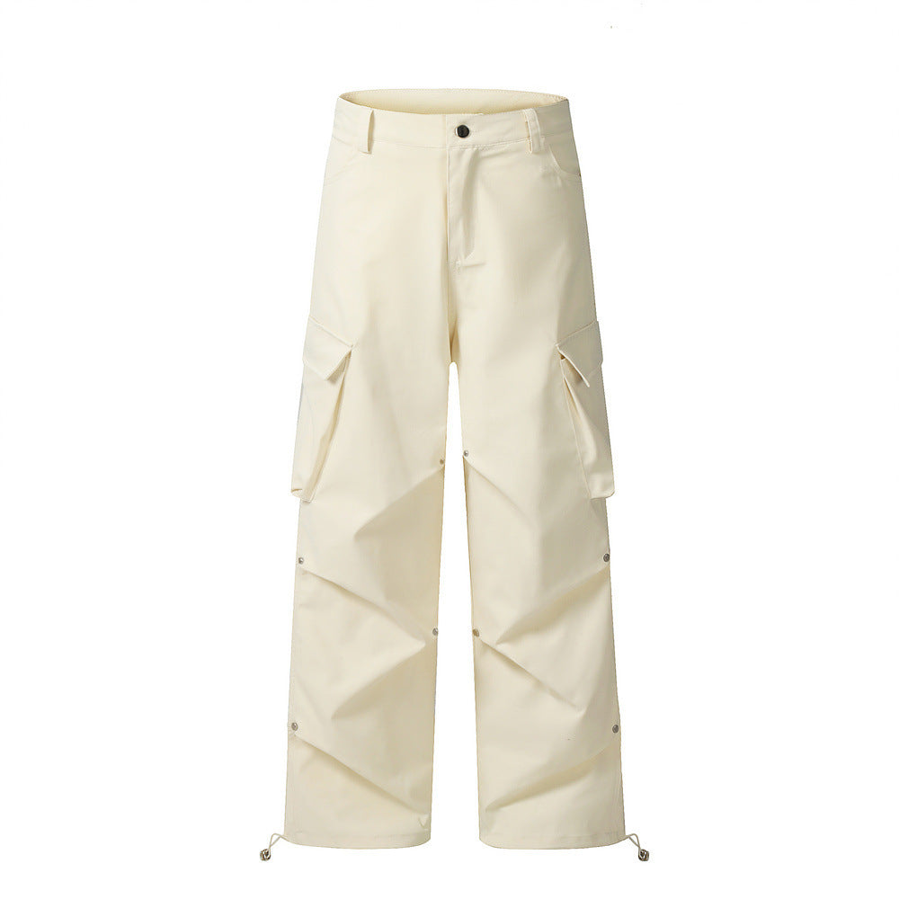 D-vine Willow Clinch Pleated Cargos in apricot - front view