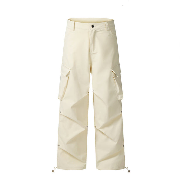 D-vine Willow Clinch Pleated Cargos in apricot - front view