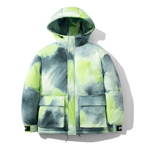D-vine Gradient Hooded Bread Coat