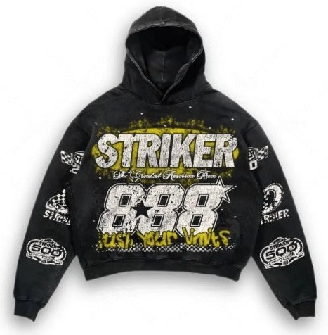 Letter Print Pullover Hoodies | Retro Pullover Hoodies | D-Vine