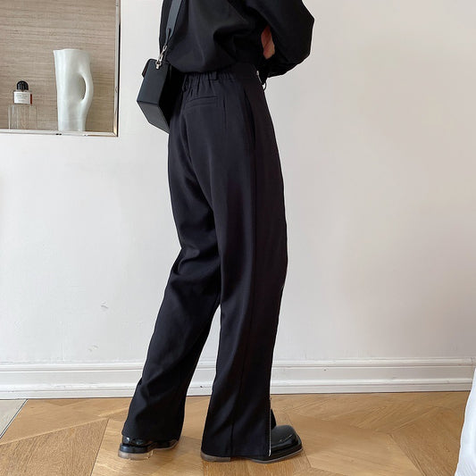 Zipper Decorative Slit Trousers