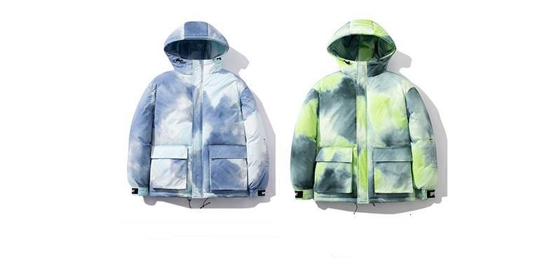 D-vine Gradient Hooded Bread Coat