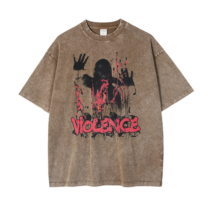 TeeBatik Wash Distressed Print T-shirt